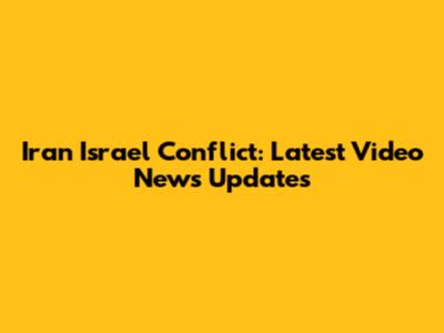 Iran Israel Conflict: Latest Video News Updates
