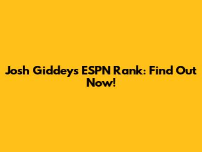 Josh Giddey's ESPN Rank: Find Out Now!