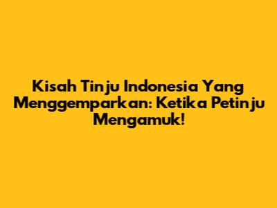 Kisah Tinju Indonesia Yang Menggemparkan: Ketika Petinju Mengamuk!