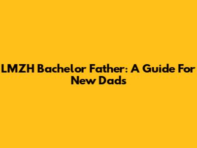 LMZH Bachelor Father: A Guide For New Dads