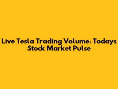 Live Tesla Trading Volume: Today's Stock Market Pulse