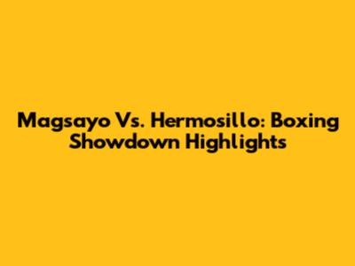Magsayo Vs. Hermosillo: Boxing Showdown Highlights
