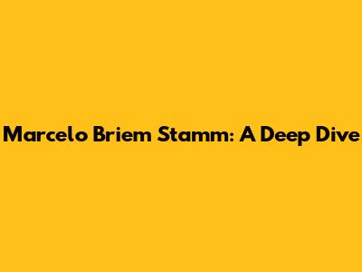 Marcelo Briem Stamm: A Deep Dive