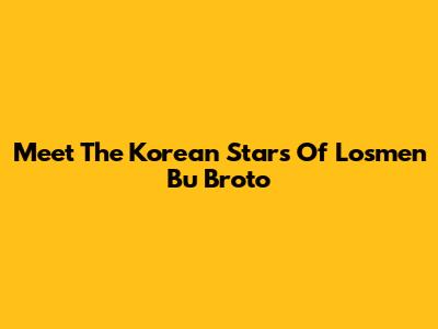 Meet The Korean Stars Of Losmen Bu Broto