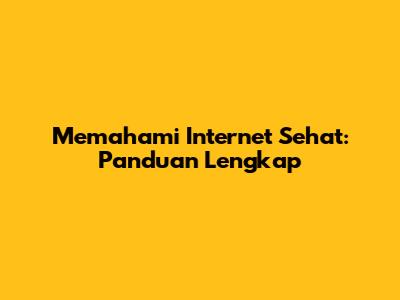 Memahami Internet Sehat: Panduan Lengkap