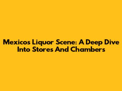 Mexico's Liquor Scene: A Deep Dive Into Stores And Chambers
