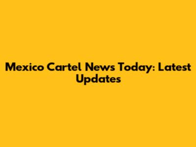 Mexico Cartel News Today: Latest Updates