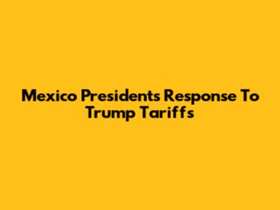 Mexico President's Response To Trump Tariffs
