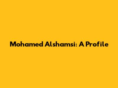 Mohamed Alshamsi: A Profile