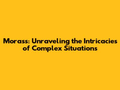 Morass: Unraveling the Intricacies of Complex Situations