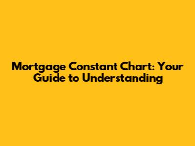 Mortgage Constant Chart: Your Guide to Understanding