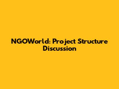 NGOWorld: Project Structure Discussion