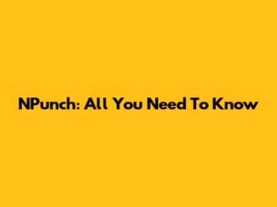 NPunch: All You Need To Know
