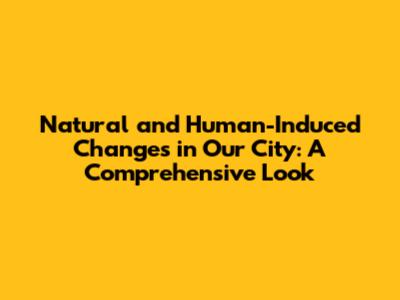 Natural and Human-Induced Changes in Our City: A Comprehensive Look