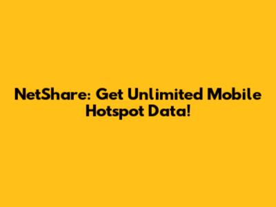 NetShare: Get Unlimited Mobile Hotspot Data!