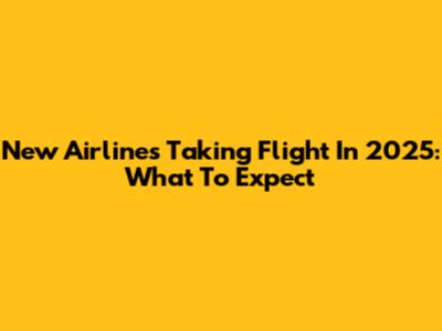 New Airlines Taking Flight In 2025: What To Expect