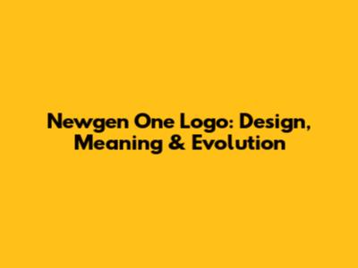 Newgen One Logo: Design, Meaning & Evolution
