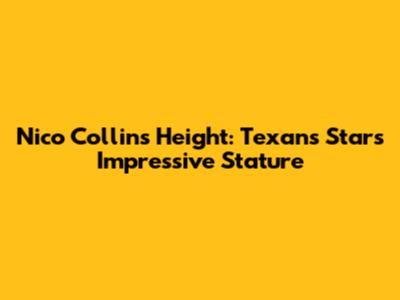 Nico Collins' Height: Texans Star's Impressive Stature