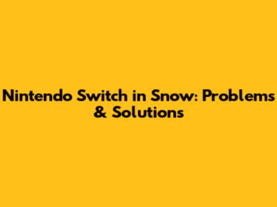 Nintendo Switch in Snow: Problems & Solutions