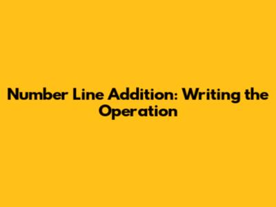 Number Line Addition: Writing the Operation