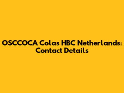 OSCCOCA Colas HBC Netherlands: Contact Details