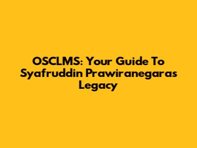 OSCLMS: Your Guide To Syafruddin Prawiranegara's Legacy