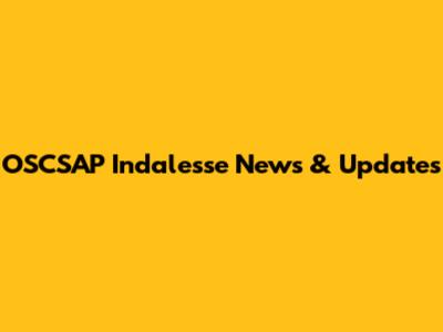 OSCSAP Indalesse News & Updates