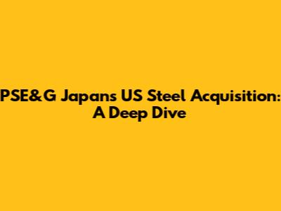 PSE&G Japan's US Steel Acquisition: A Deep Dive