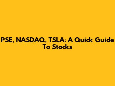 PSE, NASDAQ, TSLA: A Quick Guide To Stocks