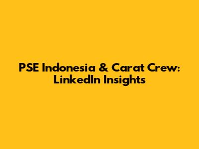 PSE Indonesia & Carat Crew: LinkedIn Insights