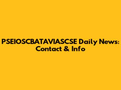 PSEIOSCBATAVIASCSE Daily News: Contact & Info