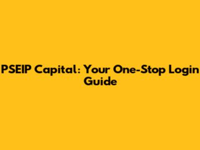 PSEIP Capital: Your One-Stop Login Guide