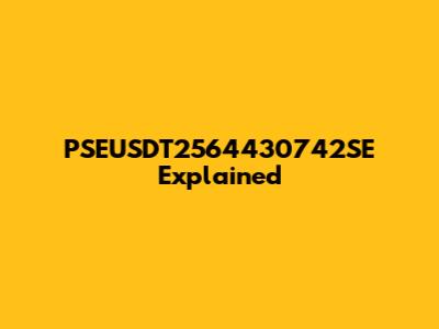 PSEUSDT2564430742SE Explained