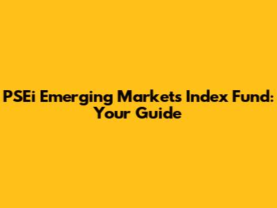 PSEi Emerging Markets Index Fund: Your Guide