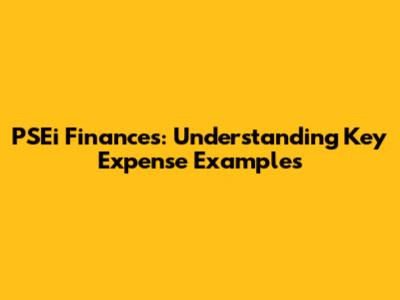 PSEi Finances: Understanding Key Expense Examples