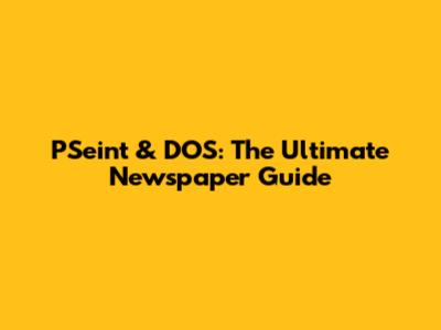 PSeint & DOS: The Ultimate Newspaper Guide