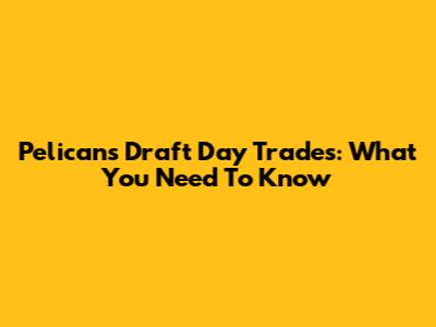 Pelicans Draft Day Trades: What You Need To Know