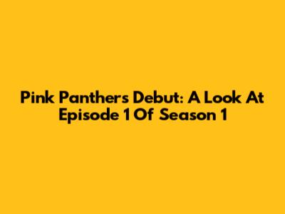 Pink Panther's Debut: A Look At Episode 1 Of Season 1