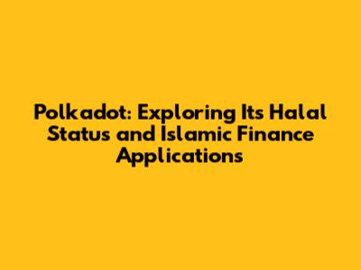 Polkadot: Exploring Its Halal Status and Islamic Finance Applications