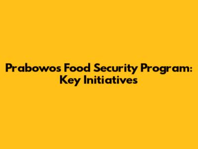 Prabowo's Food Security Program: Key Initiatives