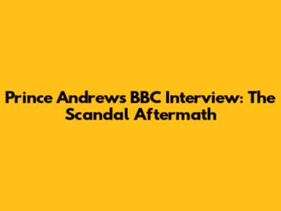 Prince Andrew's BBC Interview: The Scandal Aftermath