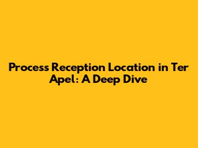 Process Reception Location in Ter Apel: A Deep Dive