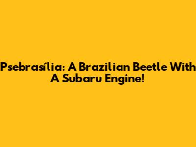 Psebrasília: A Brazilian Beetle With A Subaru Engine!