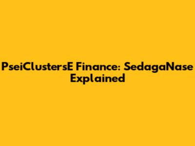 PseiClustersE Finance: SedagaNase Explained