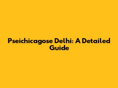 Pseichicagose Delhi: A Detailed Guide