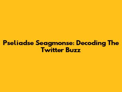 Pseliadse Seagmonse: Decoding The Twitter Buzz