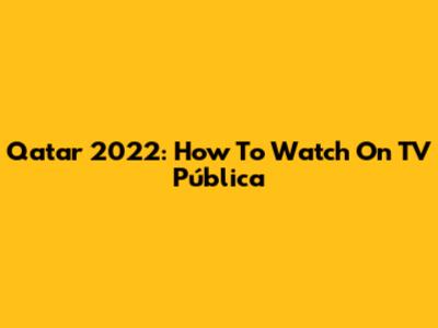 Qatar 2022: How To Watch On TV Pública