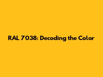RAL 7038: Decoding the Color