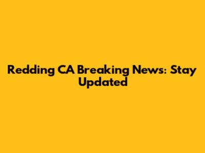 Redding CA Breaking News: Stay Updated