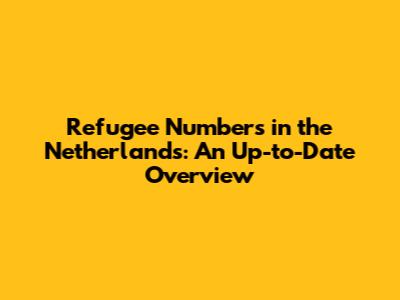 Refugee Numbers in the Netherlands: An Up-to-Date Overview